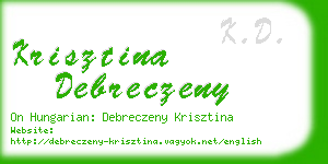 krisztina debreczeny business card